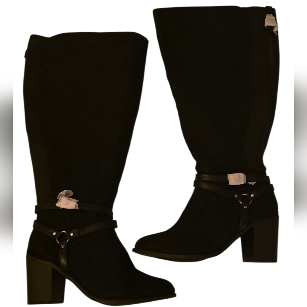 TORRID Faux Suede Wide Calf Boots - 10W New - Black